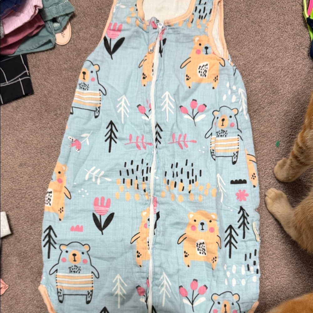 Blue Bear Print Kids Pajamas
